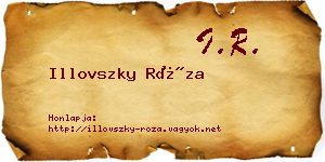 Illovszky Róza névjegykártya