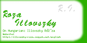 roza illovszky business card